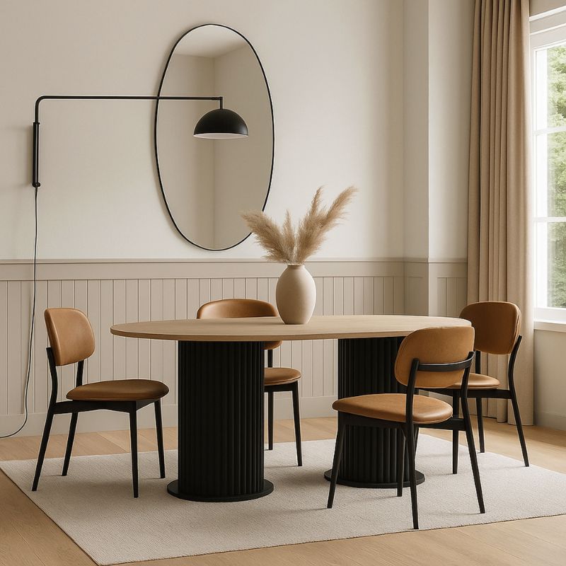 Τραπέζι Bohema Megapap χρώμα μαύρο - sepet oak 180x90x77,7εκ. Τραπέζι Bohema Megapap χρώμα μαύρο - sepet oak 180x90x77,7εκ.