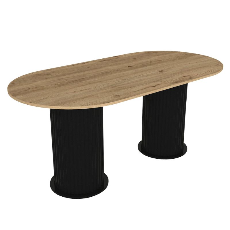 Τραπέζι Bohema Megapap χρώμα μαύρο - sepet oak 180x90x77,7εκ. Τραπέζι Bohema Megapap χρώμα μαύρο - sepet oak 180x90x77,7εκ.