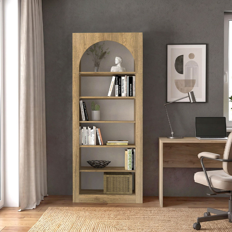 Βιβλιοθήκη Voila Megapap χρώμα sepet oak 74x35x180εκ. Βιβλιοθήκη Voila Megapap χρώμα sepet oak 74x35x180εκ.