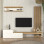 Σύνθεση τηλεόρασης Dumont Megapap χρώμα λευκό - sepet oak 240x36,8x200εκ.