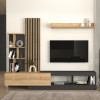 Σύνθεση τηλεόρασης Vermont Megapap χρώμα ανθρακί - sepet oak 240x40x192εκ. Σύνθεση τηλεόρασης Vermont Megapap χρώμα ανθρακί - sepet oak 240x40x192εκ.
