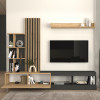 Σύνθεση τηλεόρασης Vermont Megapap χρώμα ανθρακί - sepet oak 240x40x192εκ. Σύνθεση τηλεόρασης Vermont Megapap χρώμα ανθρακί - sepet oak 240x40x192εκ.