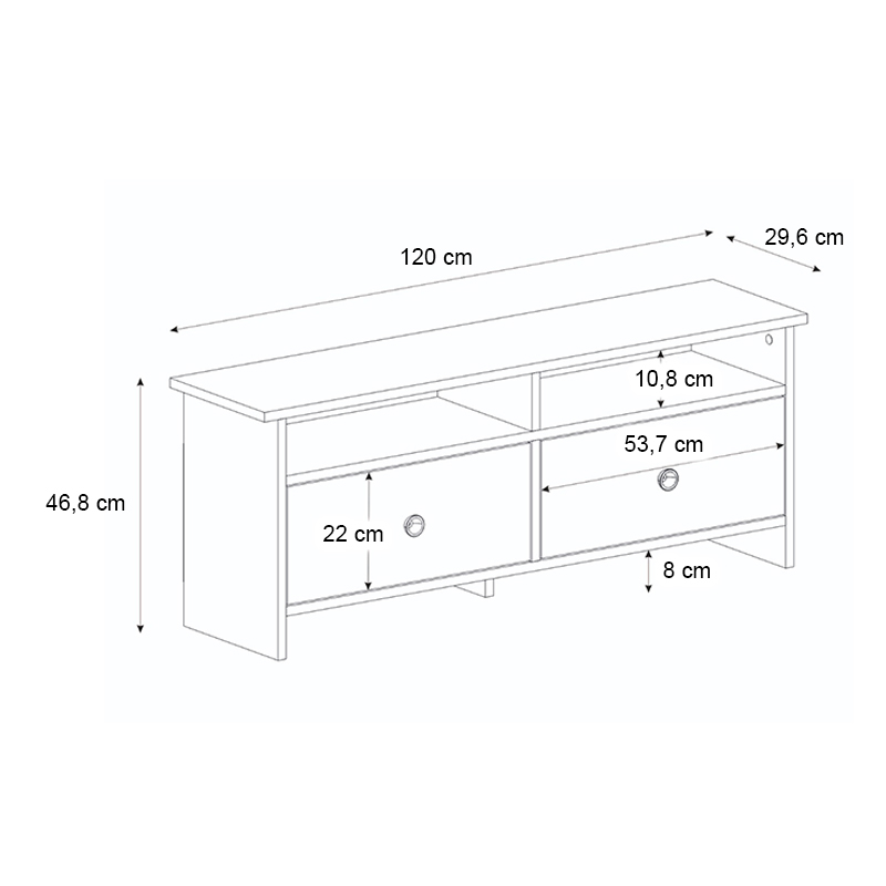 Έπιπλο τηλεόρασης Gradias Megapap χρώμα λευκό - sapphire oak 120x29,6x46,8εκ. Έπιπλο τηλεόρασης Gradias Megapap χρώμα λευκό - sapphire oak 120x29,6x46,8εκ.