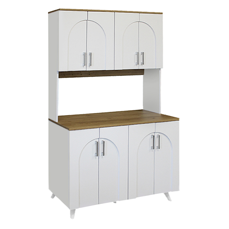 Έπιπλο κουζίνας Kalira 4 Megapap χρώμα λευκό - rota oak 120x40x196εκ. Έπιπλο κουζίνας Kalira 4 Megapap χρώμα λευκό - rota oak 120x40x196εκ.