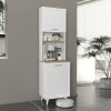 Έπιπλο κουζίνας Potter 1 Megapap χρώμα λευκό - rota oak 53,4x39,6x196,1εκ. Έπιπλο κουζίνας Potter 1 Megapap χρώμα λευκό - rota oak 53,4x39,6x196,1εκ.