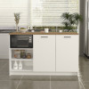 Τραπέζι - Πάγκος κουζίνας Peres Megapap χρώμα λευκό - sepet oak 150x70x91,8εκ.