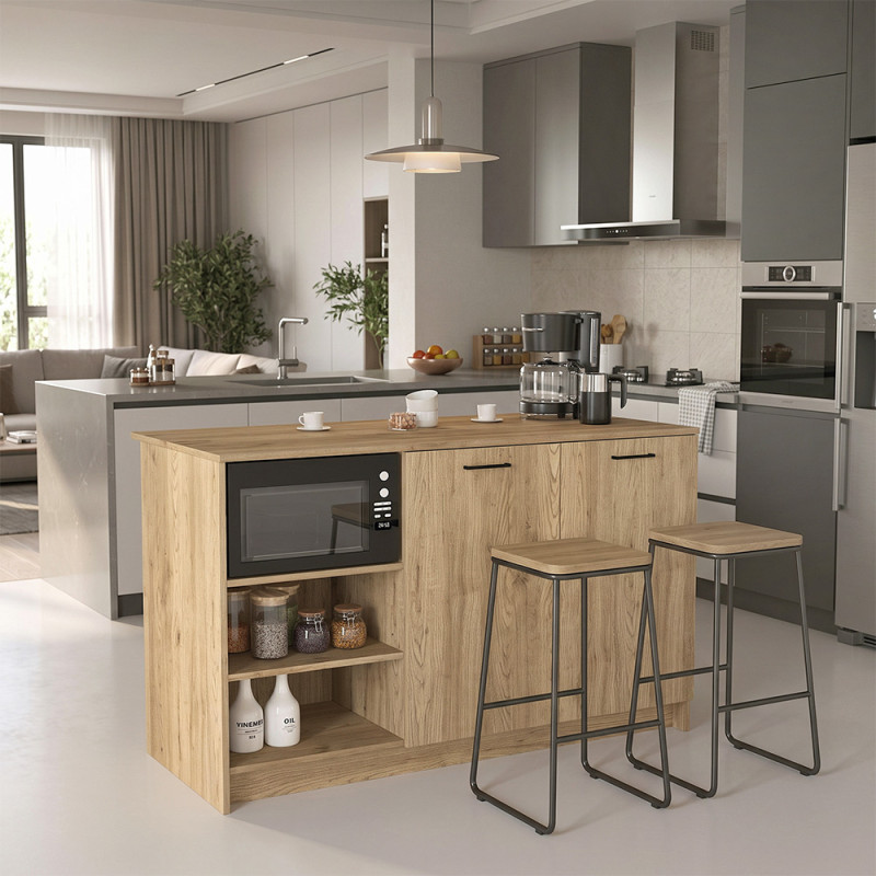 Τραπέζι - Πάγκος κουζίνας Peres Megapap χρώμα sepet oak 150x70x91,8εκ. Τραπέζι - Πάγκος κουζίνας Peres Megapap χρώμα sepet oak 150x70x91,8εκ.