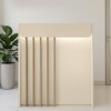Γραφείο υποδοχής - reception Karibu Megapap με LED χρώμα sandstone - sepet oak 90x40x100εκ.