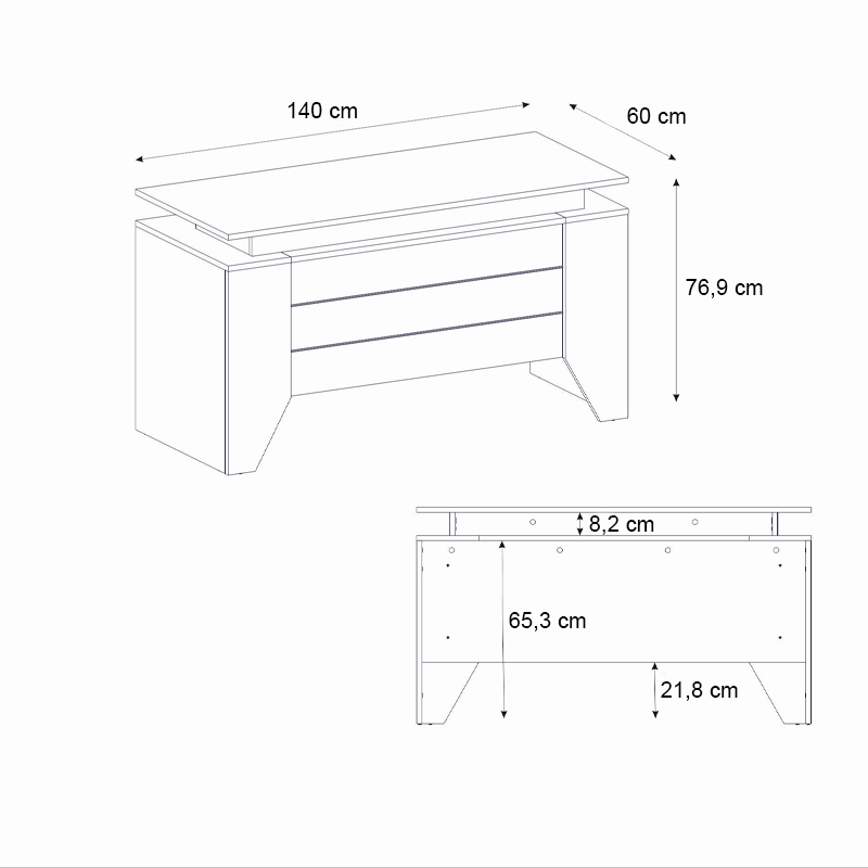 Γραφείο εργασίας Remida Megapap χρώμα sepet oak - ανθρακί 140x60x76,9εκ. Γραφείο εργασίας Remida Megapap χρώμα sepet oak - ανθρακί 140x60x76,9εκ.