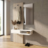Έπιπλο εισόδου Elois Megapap χρώμα λευκό - sepet oak 96,6x26,8x195,5εκ.
