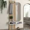 Έπιπλο εισόδου Reyas Megapap χρώμα λευκό - sepet oak 90x27x205,6εκ. Έπιπλο εισόδου Reyas Megapap χρώμα λευκό - sepet oak 90x27x205,6εκ.