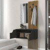 Έπιπλο εισόδου Naro Megapap χρώμα ανθρακί - sepet oak 90x35x204,2εκ. Έπιπλο εισόδου Naro Megapap χρώμα ανθρακί - sepet oak 90x35x204,2εκ.