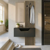 Έπιπλο εισόδου Naro Megapap χρώμα ανθρακί - sepet oak 90x35x204,2εκ. Έπιπλο εισόδου Naro Megapap χρώμα ανθρακί - sepet oak 90x35x204,2εκ.