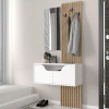 Έπιπλο εισόδου Naro Megapap χρώμα λευκό - sepet oak 90x35x204,2εκ.