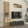Σύνθεση τηλεόρασης Rosaline Megapap χρώμα ανθρακί - sepet oak 183x31,3x196,9εκ. Σύνθεση τηλεόρασης Rosaline Megapap χρώμα ανθρακί - sepet oak 183x31,3x196,9εκ.