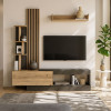 Σύνθεση τηλεόρασης Vermont Megapap χρώμα ανθρακί - sepet oak 180x40x193,8εκ. Σύνθεση τηλεόρασης Vermont Megapap χρώμα ανθρακί - sepet oak 180x40x193,8εκ.