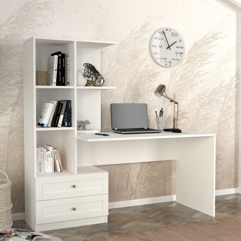 Γραφείο εργασίας Mantra Megapap χρώμα λευκό 150x60x152εκ. Γραφείο εργασίας Mantra Megapap χρώμα λευκό 150x60x152εκ.
