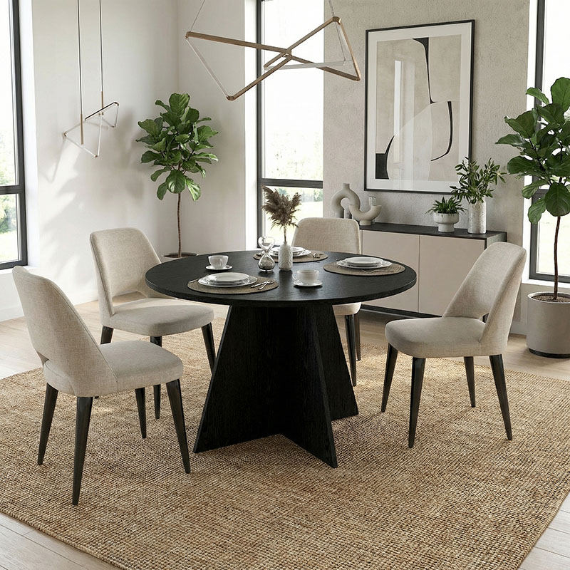 Τραπέζι Tailor Megapap χρώμα sencron black Ø120x75,7εκ. Τραπέζι Tailor Megapap χρώμα sencron black Ø120x75,7εκ.