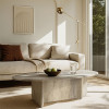 Τραπεζάκι σαλονιού Ravey Megapap χρώμα travertine 120x60x39,8εκ.