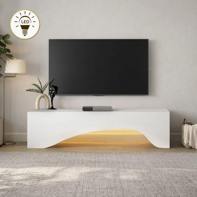 Έπιπλο τηλεόρασης Mara Megapap με LED χρώμα λευκό 150x31,4x40εκ. Έπιπλο τηλεόρασης Mara Megapap με LED χρώμα λευκό 150x31,4x40εκ.