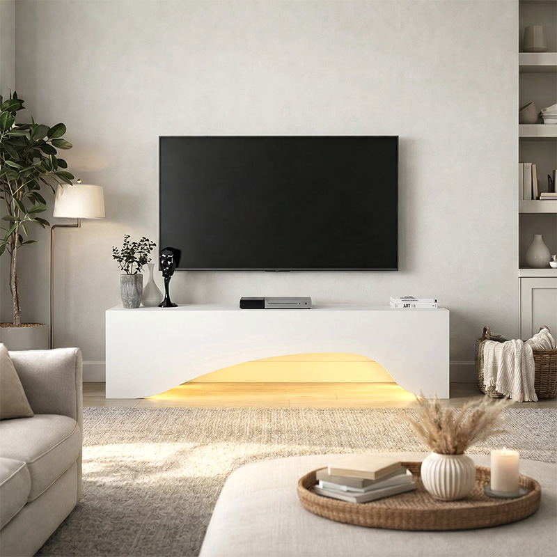 Έπιπλο τηλεόρασης Mara Megapap με LED χρώμα λευκό 150x31,4x40εκ. Έπιπλο τηλεόρασης Mara Megapap με LED χρώμα λευκό 150x31,4x40εκ.