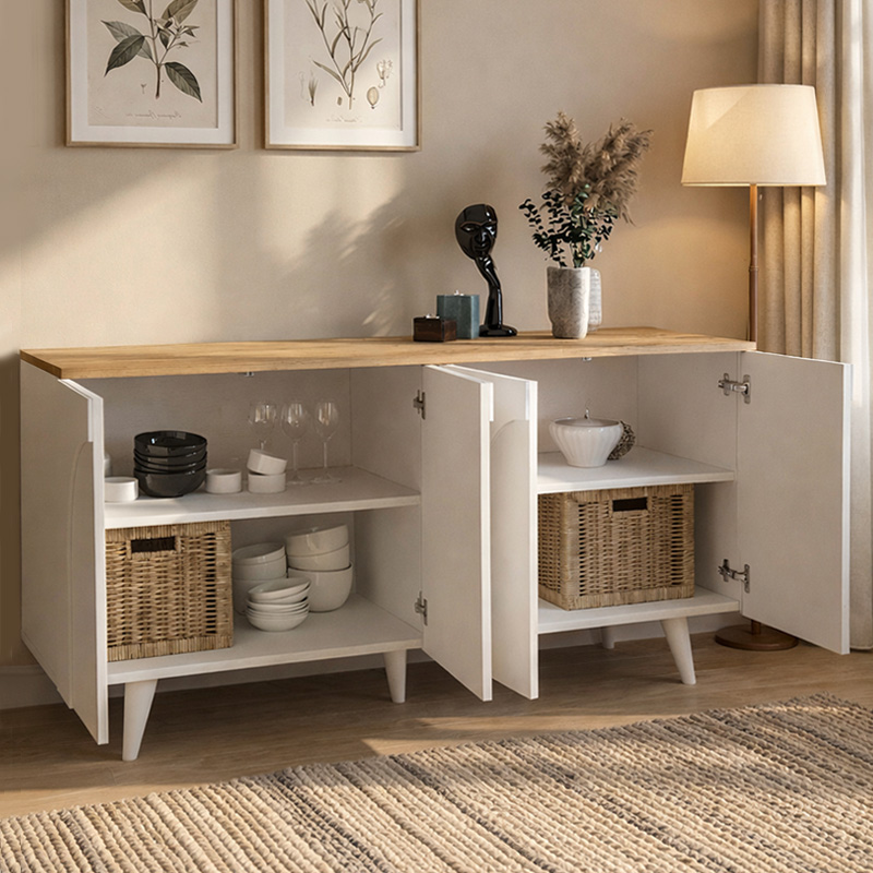 Μπουφές Bono Megapap χρώμα λευκό - sepet oak 150x45x74,6εκ. Μπουφές Bono Megapap χρώμα λευκό - sepet oak 150x45x74,6εκ.