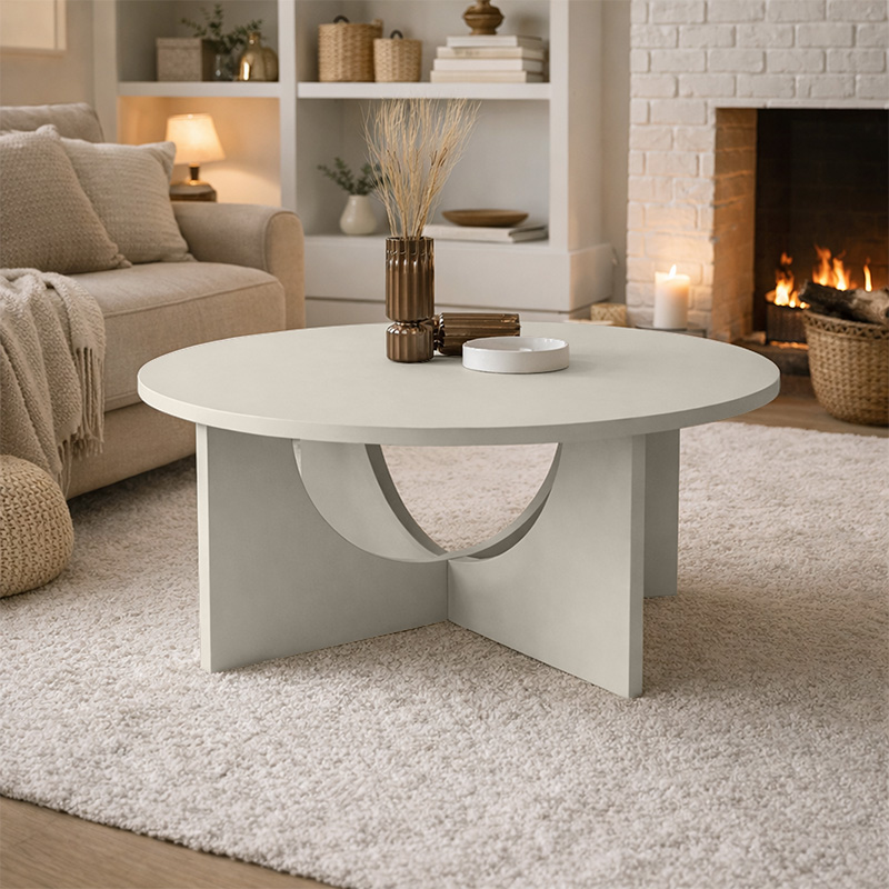 Τραπεζάκι σαλονιού Lemmar Megapap χρώμα sandstone Ø75x36,8εκ. Τραπεζάκι σαλονιού Lemmar Megapap χρώμα sandstone Ø75x36,8εκ.