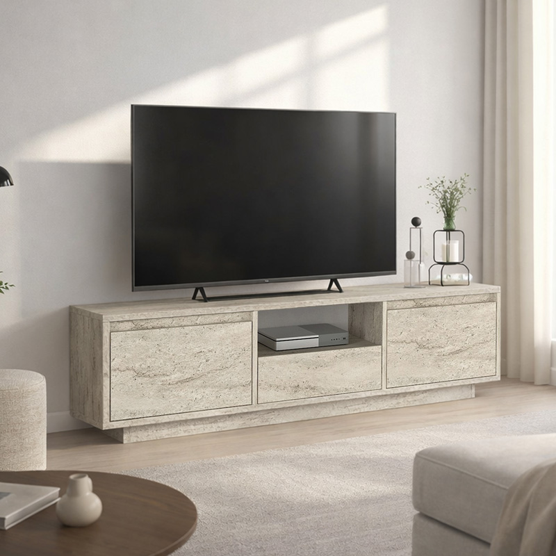 Έπιπλο τηλεόρασης Lumbera Megapap χρώμα travertine 160x29,5x42εκ. Έπιπλο τηλεόρασης Lumbera Megapap χρώμα travertine 160x29,5x42εκ.