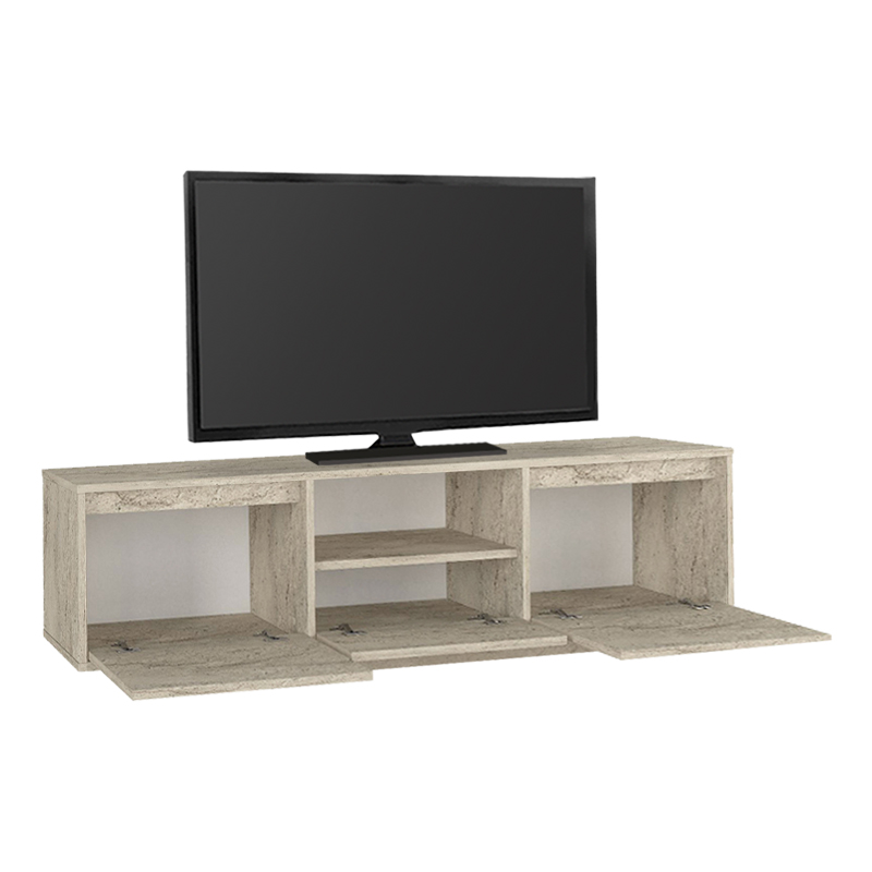 Έπιπλο τηλεόρασης Lumbera Megapap χρώμα travertine 160x29,5x42εκ. Έπιπλο τηλεόρασης Lumbera Megapap χρώμα travertine 160x29,5x42εκ.