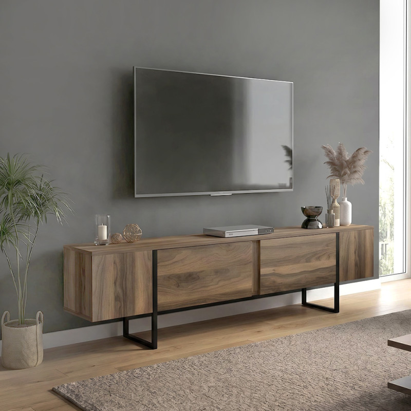 Έπιπλο τηλεόρασης Orontes Megapap χρώμα καρυδί 180x29,6x50εκ. Έπιπλο τηλεόρασης Orontes Megapap χρώμα καρυδί 180x29,6x50εκ.