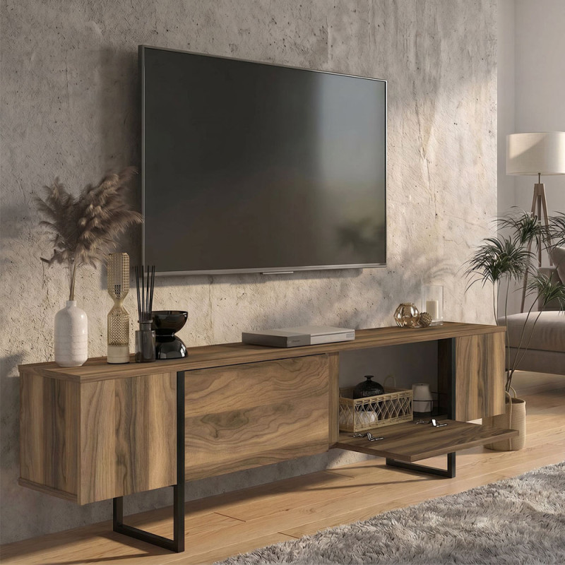 Έπιπλο τηλεόρασης Orontes Megapap χρώμα καρυδί 180x29,6x50εκ. Έπιπλο τηλεόρασης Orontes Megapap χρώμα καρυδί 180x29,6x50εκ.