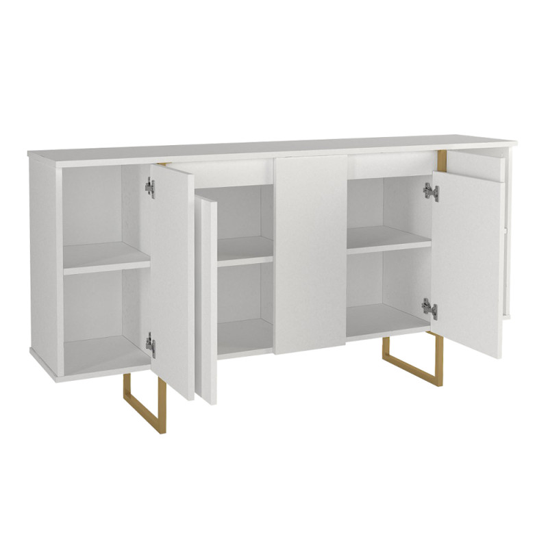 Μπουφές Orontes Megapap χρώμα λευκό - χρυσό 160x35,2x80εκ.