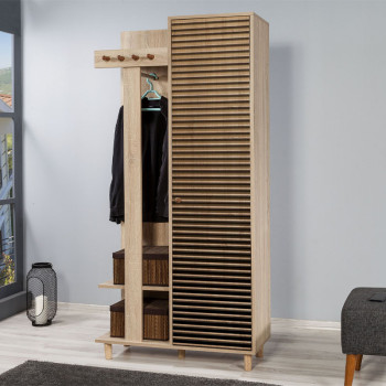 Έπιπλο εισόδου Soho Megapap χρώμα sonoma 90x36x194εκ.
