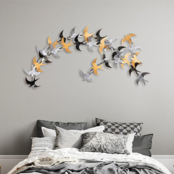 Διακοσμητικό τοίχου Birds Megapap μεταλλικό χρώμα μαύρο - bronze - ασημί 137x62εκ. Διακοσμητικό τοίχου Birds Megapap μεταλλικό χρώμα μαύρο - bronze - ασημί 137x62εκ.
