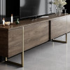 Έπιπλο τηλεόρασης Luxe Megapap χρώμα καρυδί - χρυσό 180x30x50εκ. Έπιπλο τηλεόρασης Luxe Megapap χρώμα καρυδί - χρυσό 180x30x50εκ.