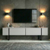 Έπιπλο τηλεόρασης Luxe Megapap χρώμα λευκό - μαύρο 180x30x50εκ. Έπιπλο τηλεόρασης Luxe Megapap χρώμα λευκό - μαύρο 180x30x50εκ.