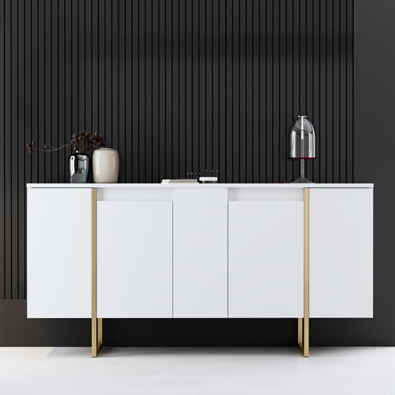 Μπουφές Luxe Megapap χρώμα λευκό - χρυσό 160x35x80εκ. Μπουφές Luxe Megapap χρώμα λευκό - χρυσό 160x35x80εκ.
