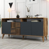 Μπουφές Milan Megapap χρώμα καρυδί - ανθρακί 180x35x78,6εκ. Μπουφές Milan Megapap χρώμα καρυδί - ανθρακί 180x35x78,6εκ.