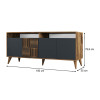 Μπουφές Milan Megapap χρώμα καρυδί - ανθρακί 180x35x78,6εκ. Μπουφές Milan Megapap χρώμα καρυδί - ανθρακί 180x35x78,6εκ.