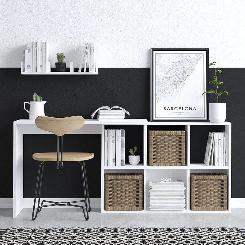 Γραφείο εργασίας Blake Megapap χρώμα λευκό 145x45x74εκ. Γραφείο εργασίας Blake Megapap χρώμα λευκό 145x45x74εκ.