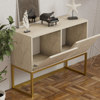 Κονσόλα - Μπουφές Zermat Megapap χρώμα μπεζ travertine - χρυσό 90x34x70εκ. Κονσόλα - Μπουφές Zermat Megapap χρώμα μπεζ travertine - χρυσό 90x34x70εκ.