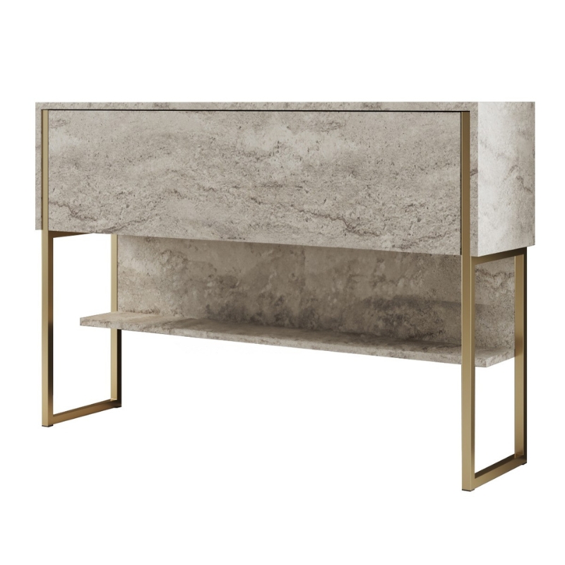 Μπουφές Luxe Megapap χρώμα travertine - χρυσό 120x30x80εκ. Μπουφές Luxe Megapap χρώμα travertine - χρυσό 120x30x80εκ.