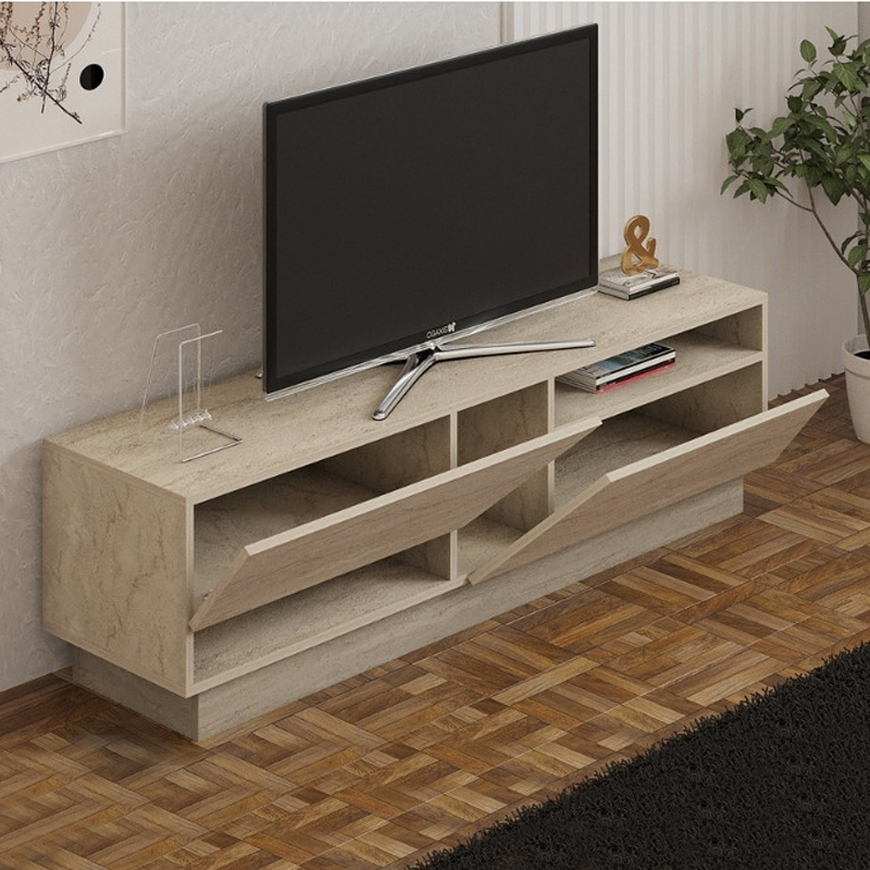 Έπιπλο τηλεόρασης Koza Megapap χρώμα travertine 160x40x45εκ. Έπιπλο τηλεόρασης Koza Megapap χρώμα travertine 160x40x45εκ.