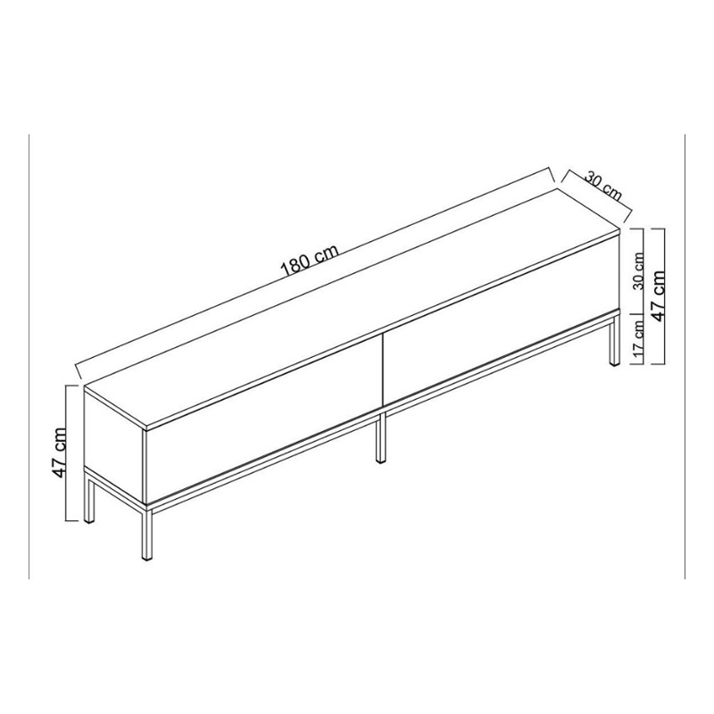 Έπιπλο τηλεόρασης Lord Megapap χρώμα μαύρο 180x30x47εκ. Έπιπλο τηλεόρασης Lord Megapap χρώμα μαύρο 180x30x47εκ.