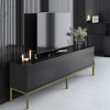 Έπιπλο τηλεόρασης Lord Megapap χρώμα μαύρο - χρυσό 180x30x47εκ. Έπιπλο τηλεόρασης Lord Megapap χρώμα μαύρο - χρυσό 180x30x47εκ.