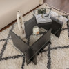 Τραπεζάκι σαλονιού Vetrino Megapap γυάλινο χρώμα black wood 105x65x40εκ. Τραπεζάκι σαλονιού Vetrino Megapap γυάλινο χρώμα black wood 105x65x40εκ.