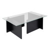 Τραπεζάκι σαλονιού Vetrino Megapap γυάλινο χρώμα black wood 105x65x40εκ. Τραπεζάκι σαλονιού Vetrino Megapap γυάλινο χρώμα black wood 105x65x40εκ.