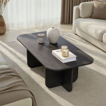 Τραπεζάκι σαλονιού Becaj Megapap χρώμα black wood 120x60x41,4εκ.