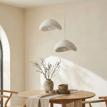 Φωτιστικό οροφής Luna Megapap E27 fiberglass δίφωτο χρώμα λευκό Ø74x115εκ.