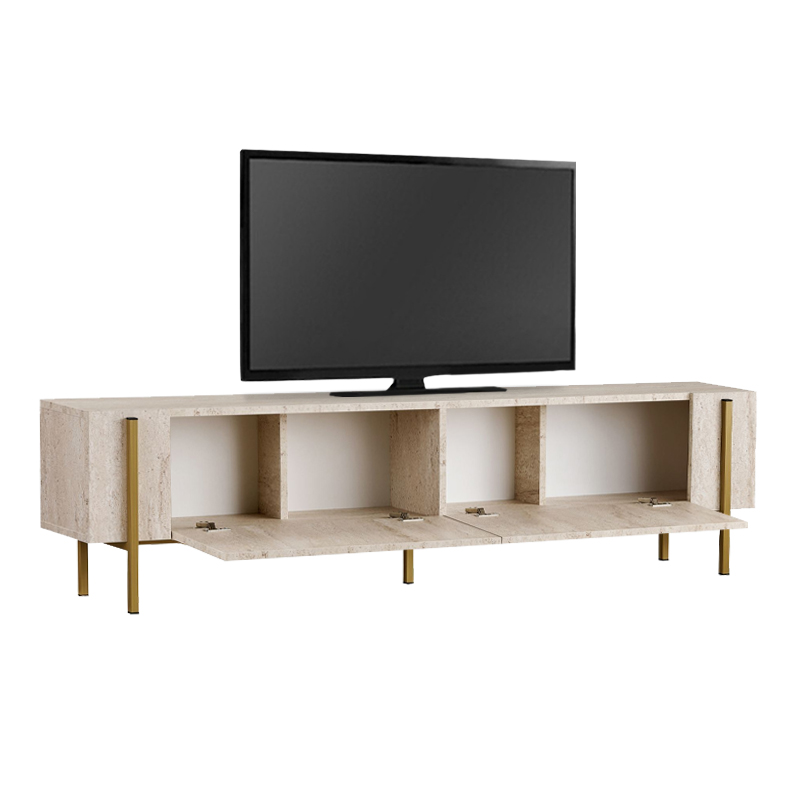 Έπιπλο τηλεόρασης Nexus Megapap χρώμα travertine - χρυσό 180x30x45,5εκ. Έπιπλο τηλεόρασης Nexus Megapap χρώμα travertine - χρυσό 180x30x45,5εκ.
